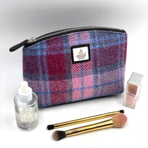Pastel Pink Make Up Bag in Harris Tweed and Vegan Leather