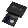 Men's Bifold Wallet in Blue/Grey Check Harris Tweed with Gift Box