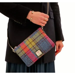 Blue Pink Zip Purse Bag