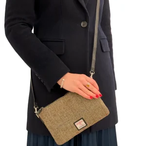 Green Harris Tweed Zip Purse Bag