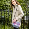 Pastel Pink Shoulder Bag with long shoulder strap