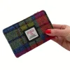 Blue Pink Tweed Zip Purse