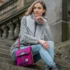 Satchel Bag Harris Tweed Purple Check
