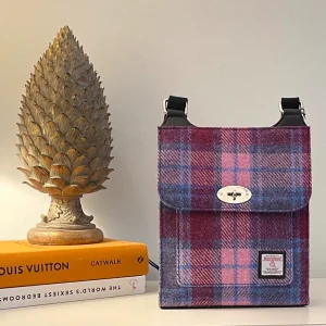 Pastel Pink Satchel Bag in Harris Tweed