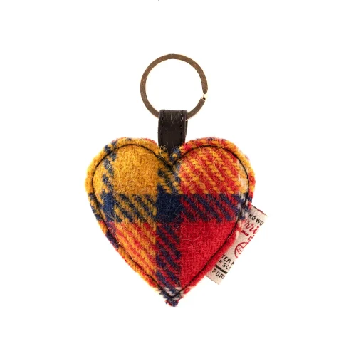 Heart Keyring Saffron Yellow Harris Tweed