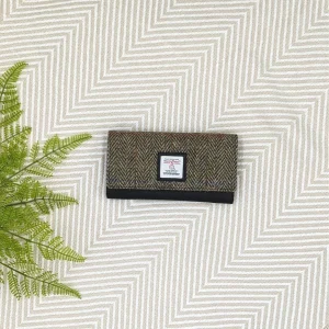 Country Green Harris Tweed Envelope Purse