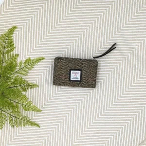 Country Green Harris Tweed Medium Zip Purse
