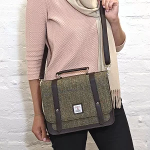 Country Green Harris Tweed Mini Messenger Bag