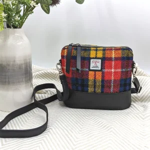 Square Shoulder Bag in Saffron Yellow Harris Tweed