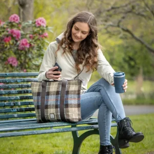 Shopper Harris Tweed Blue Brown Check bench