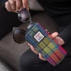 Double Glasses Sleeve Harris Tweed Blue Pink Check