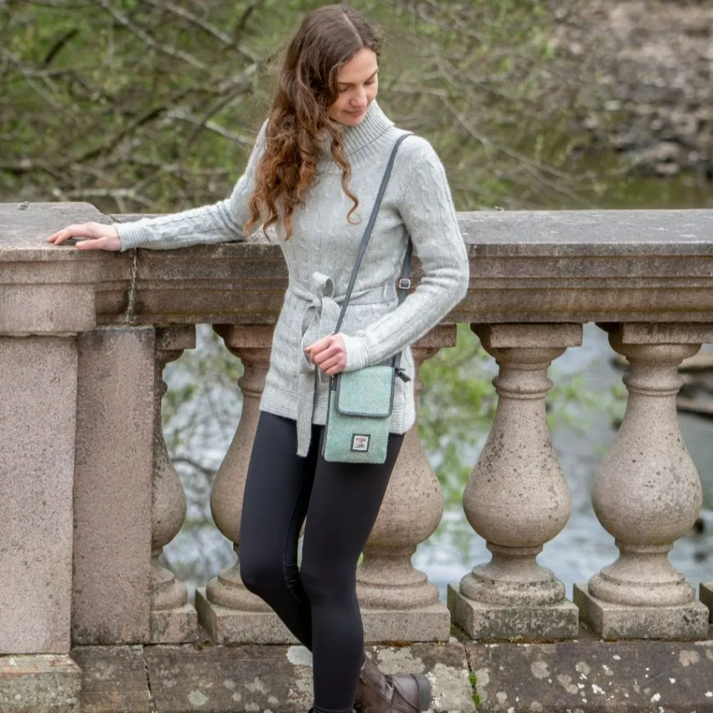 Mini Crossbody Harris Tweed Turquoise