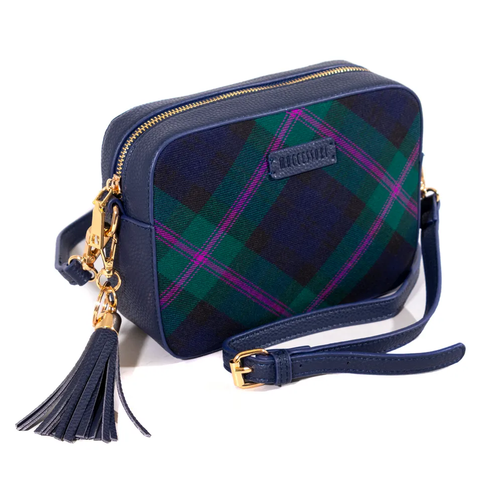 Baird Modern Shoulder Bag with long crossbody strap and tassel keyring