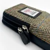 Two zips on Green Herringbone Glasses Case