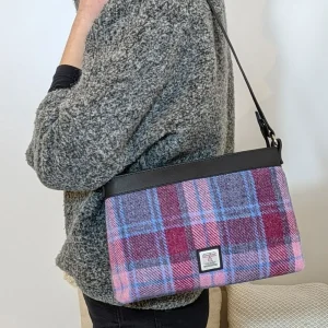 Pastel Pink Large Shoulder Bag with short vegan leather strap