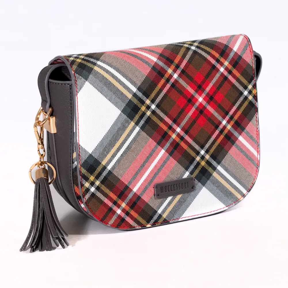 Tartan Crossbody Saddle Bag
