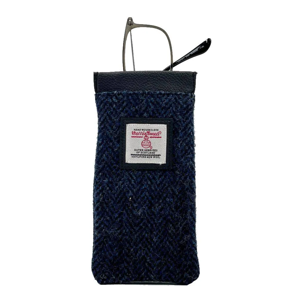 Green Herringbone Glasses Case