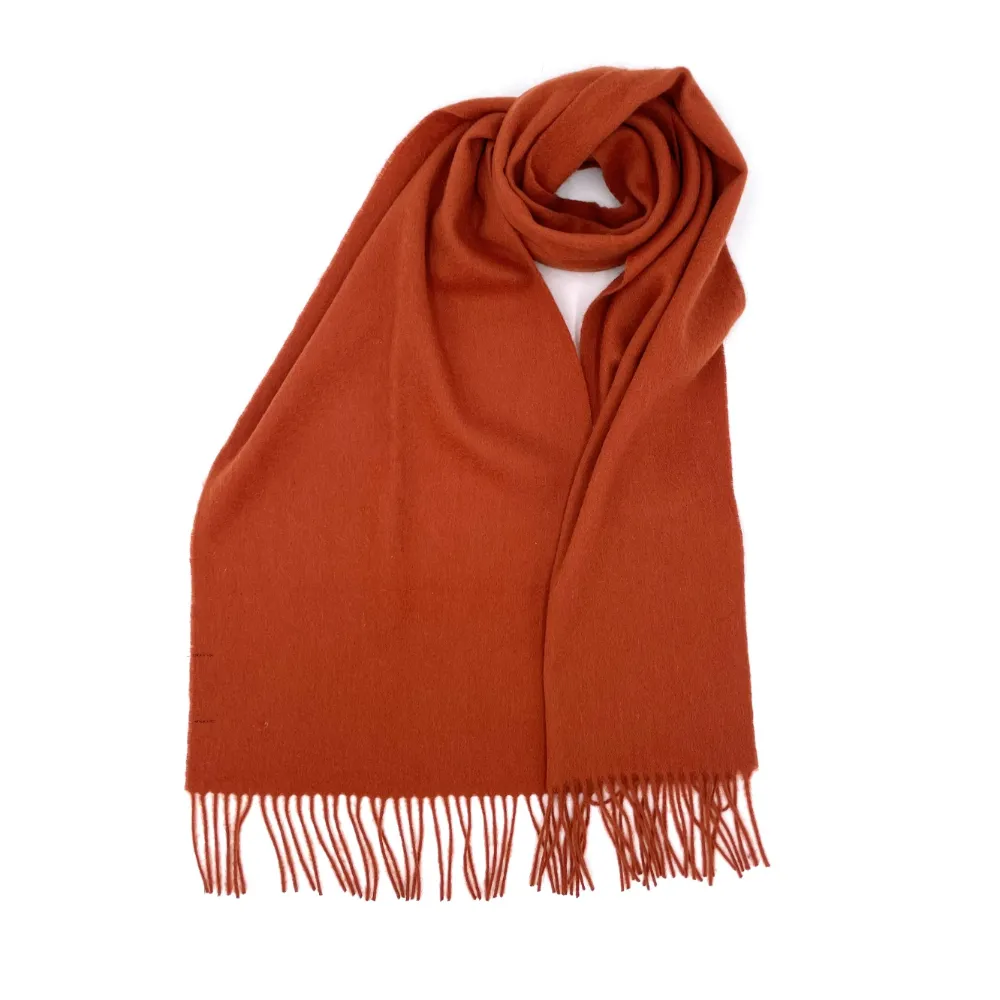 woollen scarf burnt orange