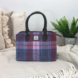 Pastel Pink Harris Tweed Top Handle Handbag