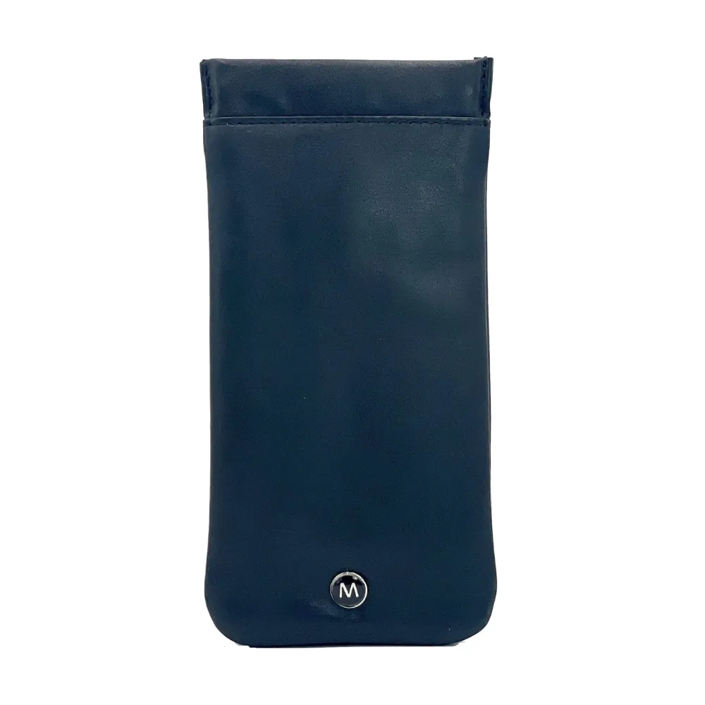 Black fine milled Italian Nappa Leather Glasses Case