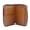Inside of Tan Italian Leather Zip Wallet