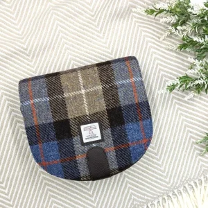 Crossbody Bag in Blue/Brown Harris Tweed