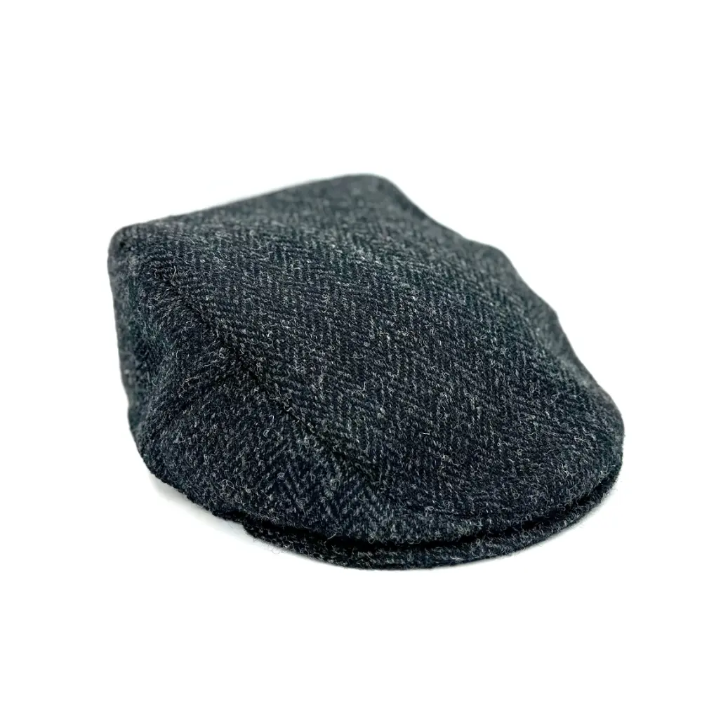 Harris Tweed Flat Cap Charcoal 3