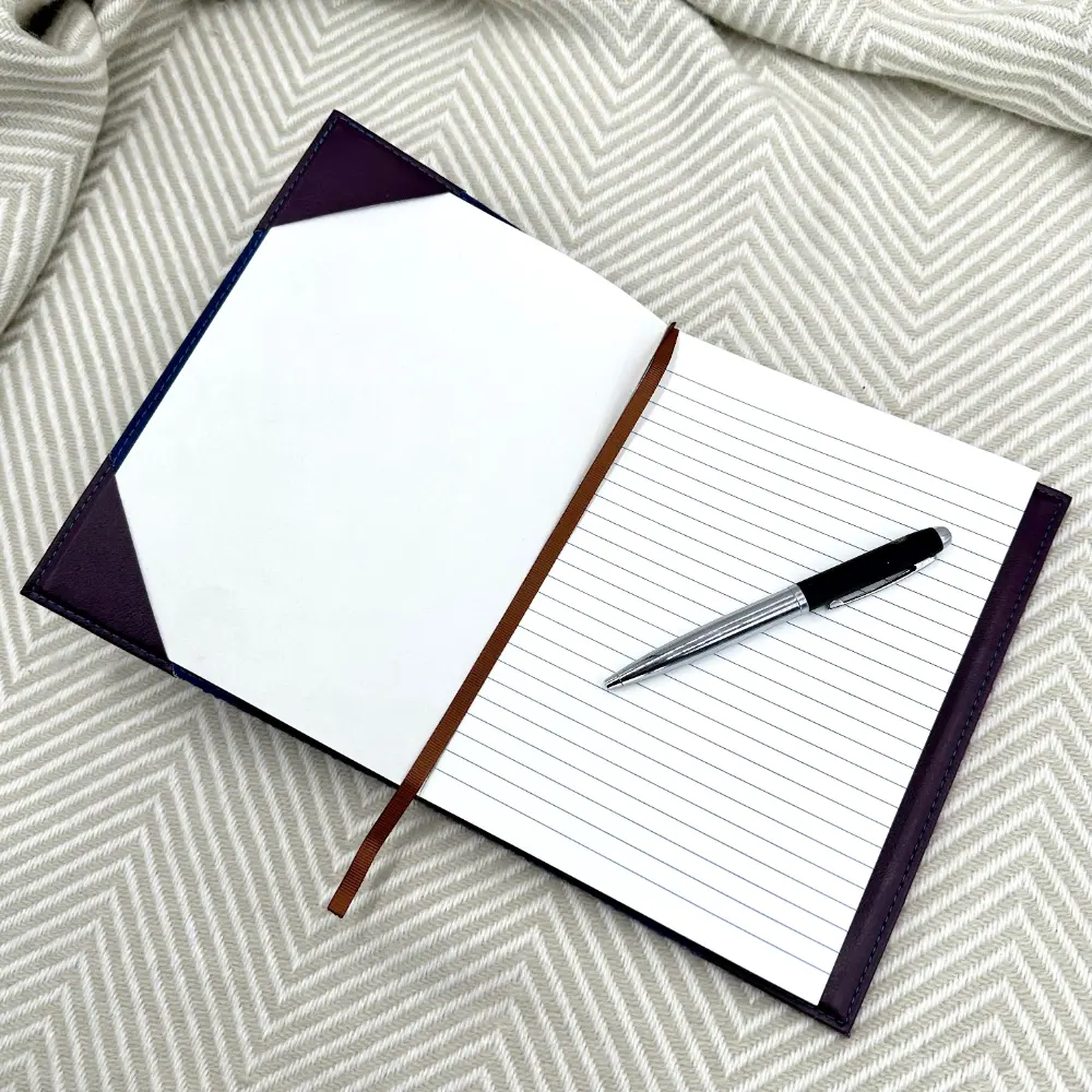 Harris Tweed Notebook Pastel Pink Inside 1