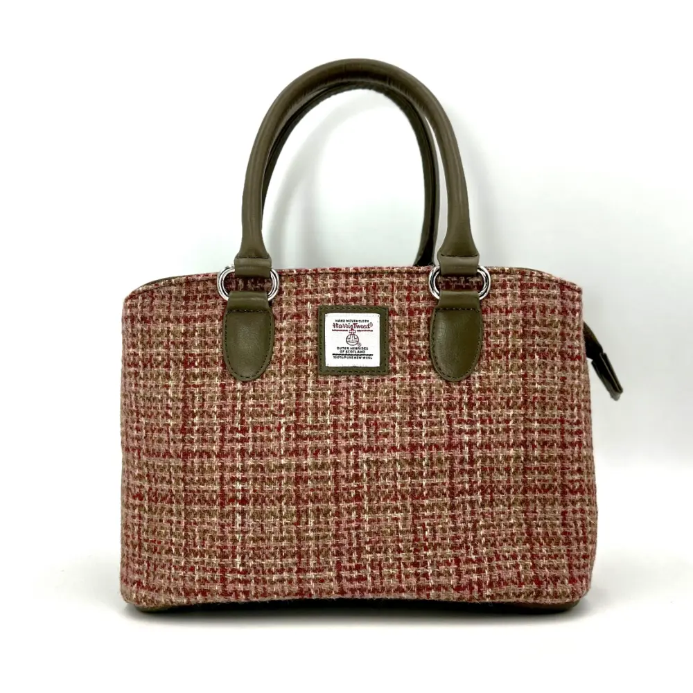 Harris Tweed Top Handle Bag Maple front
