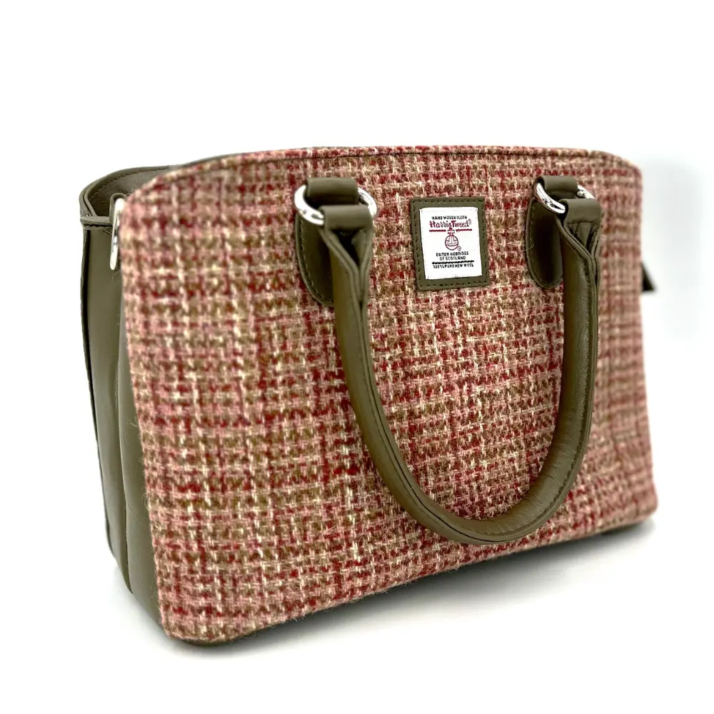 Harris Tweed Top Handle Bag Maple side