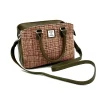 Harris Tweed Top Handle Bag Maple with strap