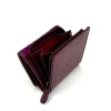 Harris Tweed Trifold Purse purple check inside zip