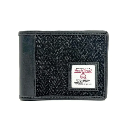 Harris Tweed Wallet Charcoal front